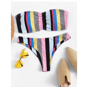 Striped Bandeau Bikini